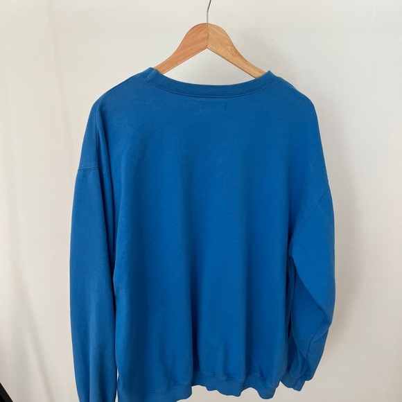 Vintage Bright Blue Blank Sweatshirt Embellishments Brand - Picture 3 of 4